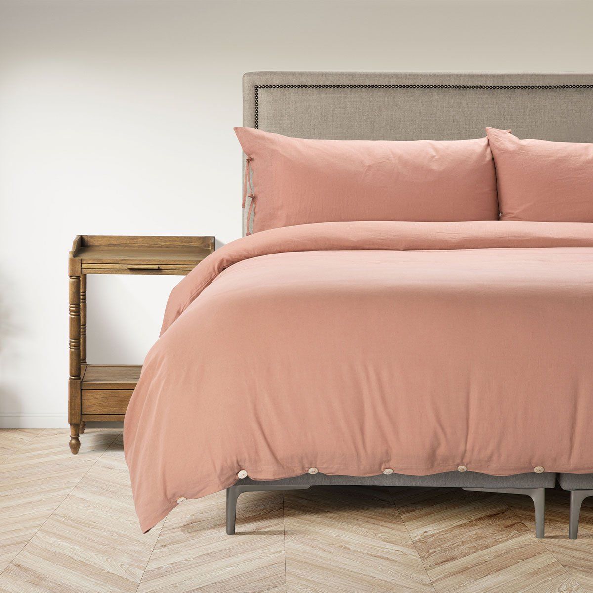 ROSEN - Funda Plumón Rosen Lino-Algodón Pure Liso Súper King Ambar