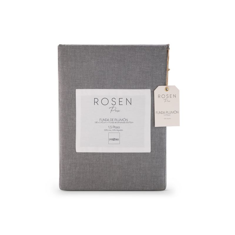 ROSEN - Funda Plumón Rosen Algodón Pure New Lanin 1 Plaza Gris