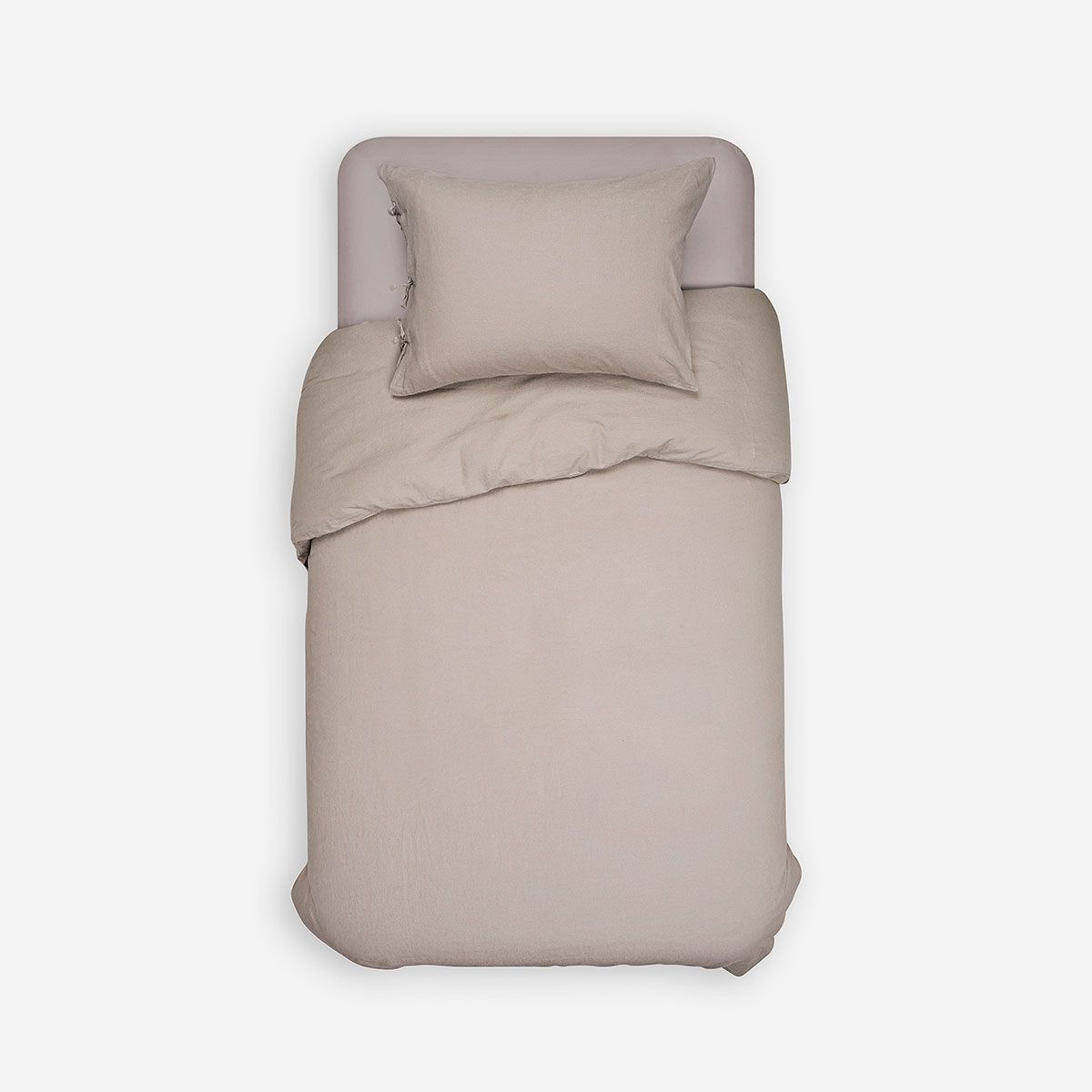 ROSEN - Funda Plumón Rosen Lino-Algodón Pure Liso Topo 1,5 Plazas