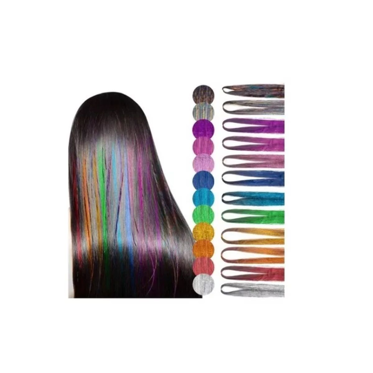 GENERICO - Tinsel Hair Extensiones Oropel Holográfico Cabello Brillante