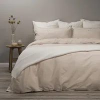Funda Plumón Lino-Algodón Pure Liso 2 Plazas Arena