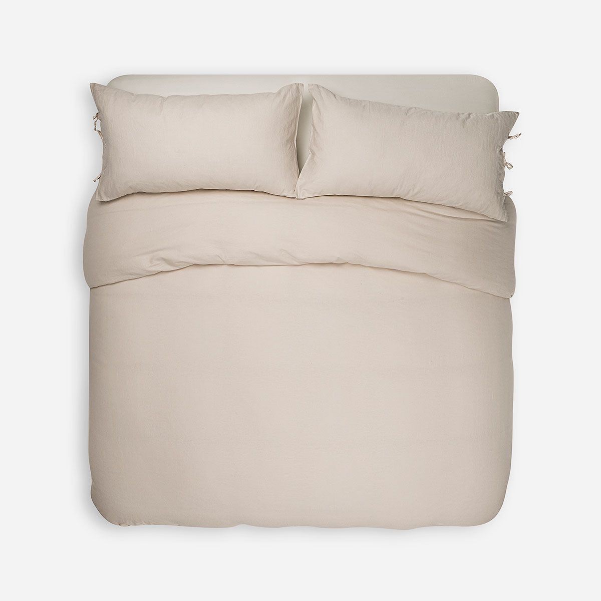 ROSEN - Funda Plumón Rosen Lino-Algodón Pure Liso 2 Plazas Arena