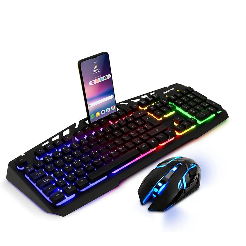 REDLEMON - Kit Mouse Y Teclado Gamer Redlemon Luz LED RGB Español
