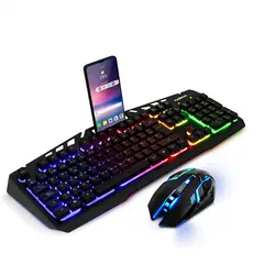 REDLEMON - Kit Mouse Y Teclado Gamer Luz LED RGB Español