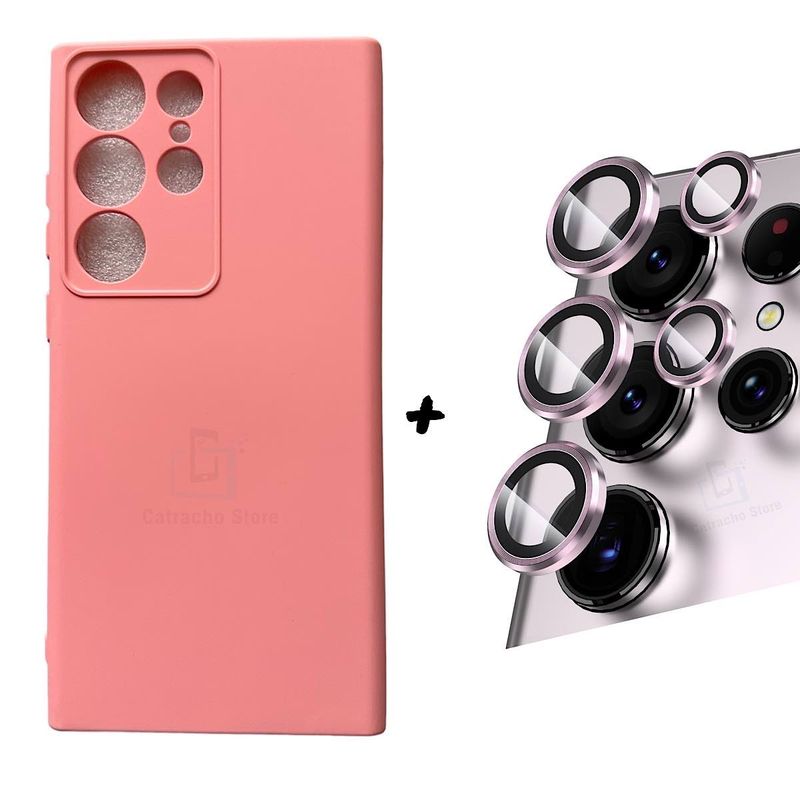 GENERICO - Carcasa Para Samsung S23 Ultra Rosado - Protector Camara