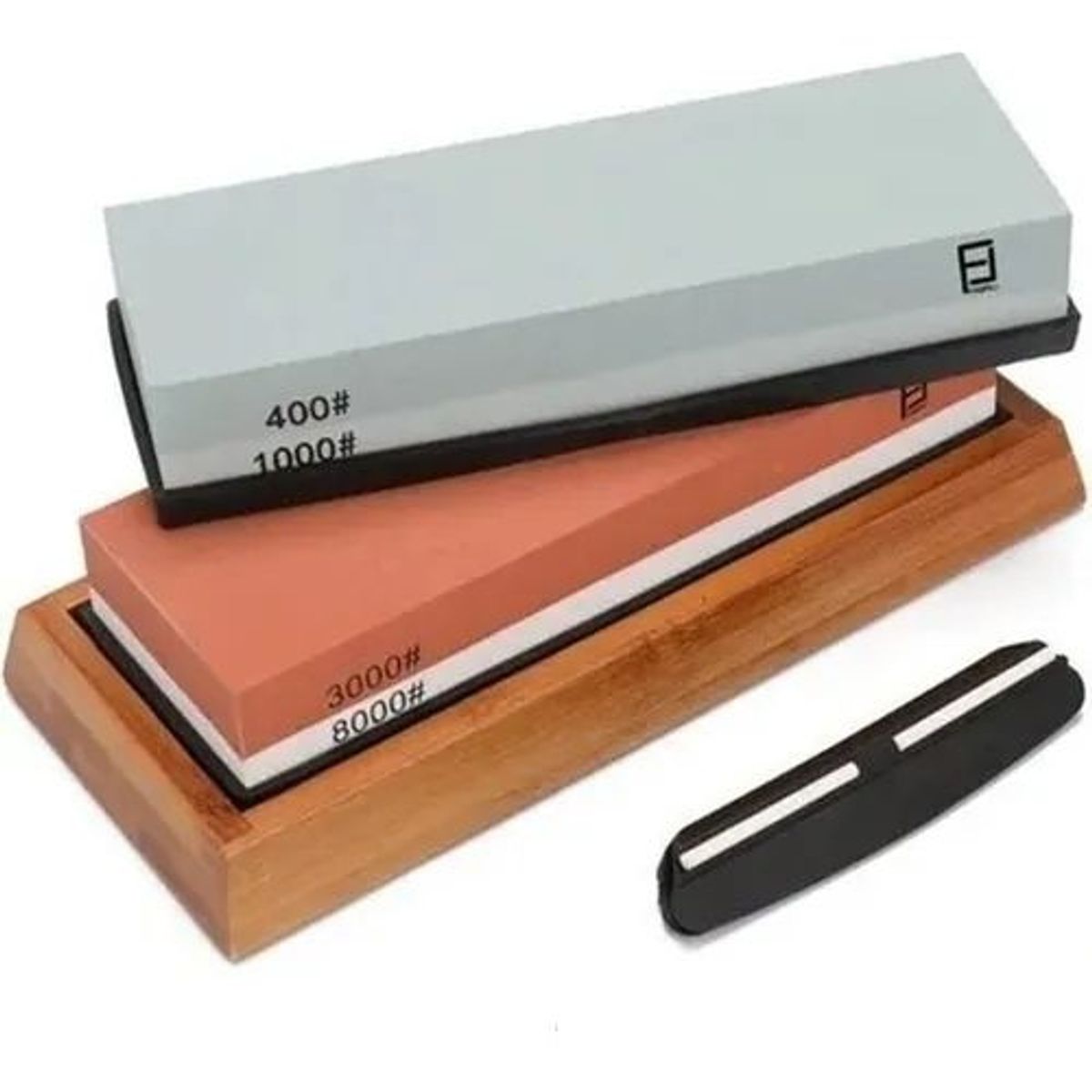 KUANGYE - Set Piedras De Afilar 4001000 30008000  Base Bambú  Guía