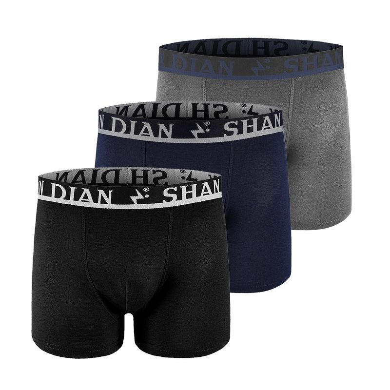 SHANDIAN - SHANDIAN Pack de 3 Bóxer Algodón Hombre