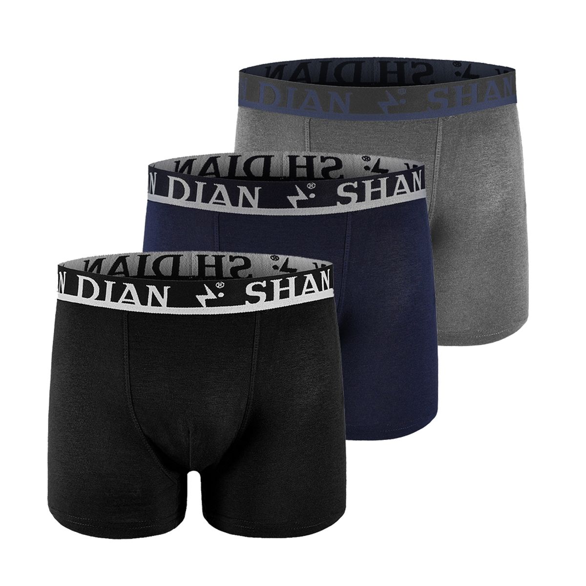 SHANDIAN - SHANDIAN Pack de 3 Bóxer Algodón Hombre