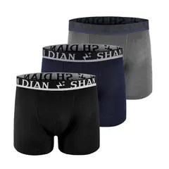 SHANDIAN - Pack de 3 Bóxer Algodón Hombre
