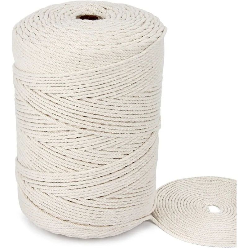 KUANGYE - Cordón Macramé Torcido 3mm 200 Metros 1kg 100% Algodón