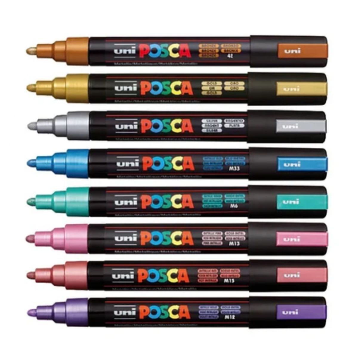 UNI POSCA - Marcadores Posca 5M Set 8 Colores Metálicos