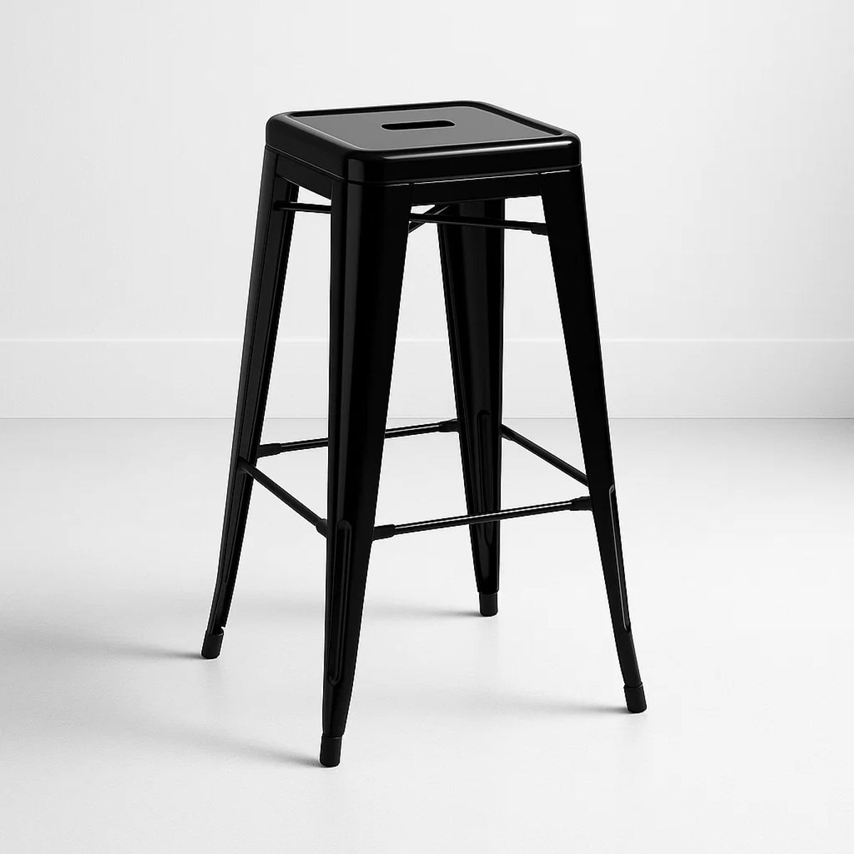 KLIK - Piso Taburete Tolix Alto para Bar o Terraza - Negro