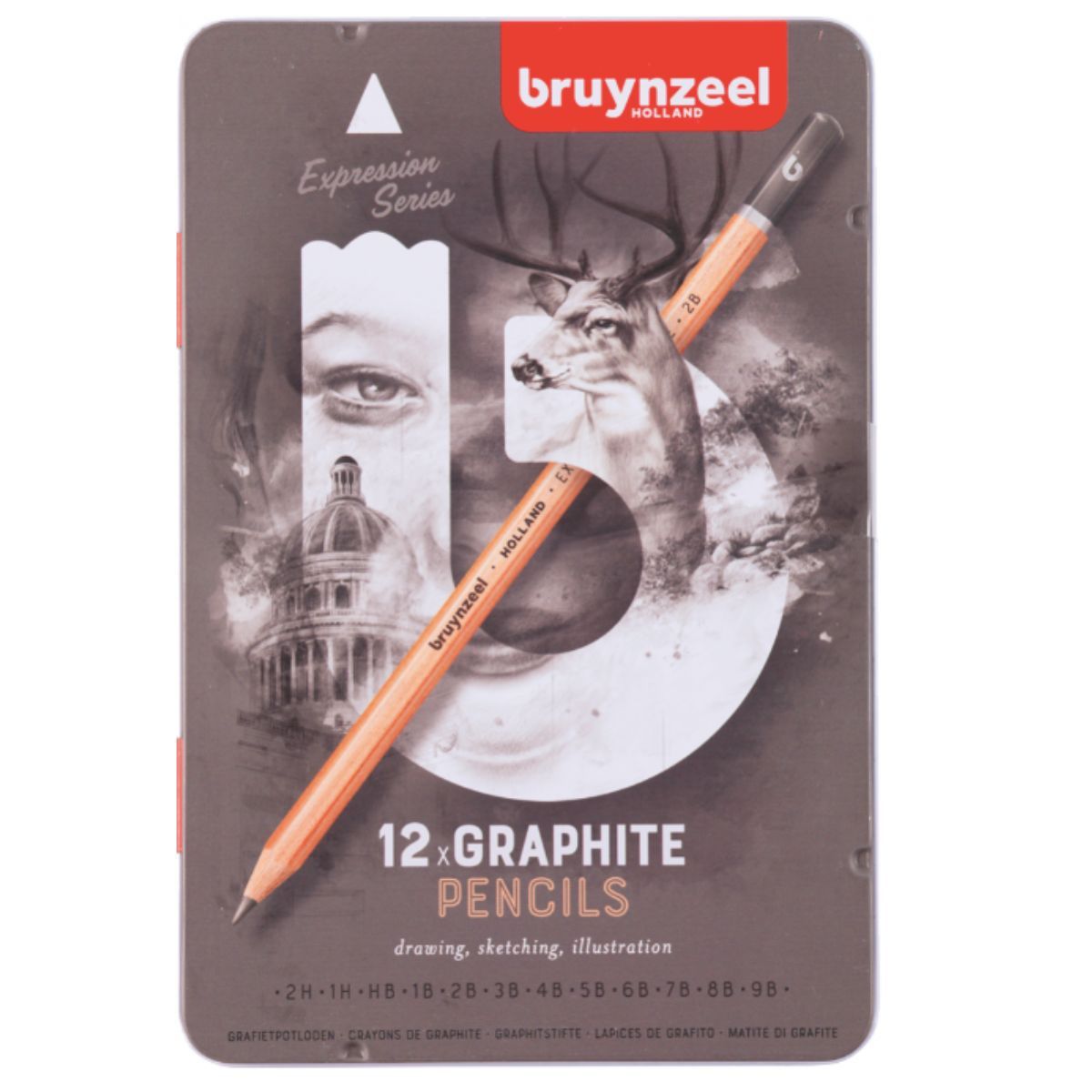 BRUYNZEEL - Lápices Grafito Bruynzeel Expression Caja 12 Graduaciones