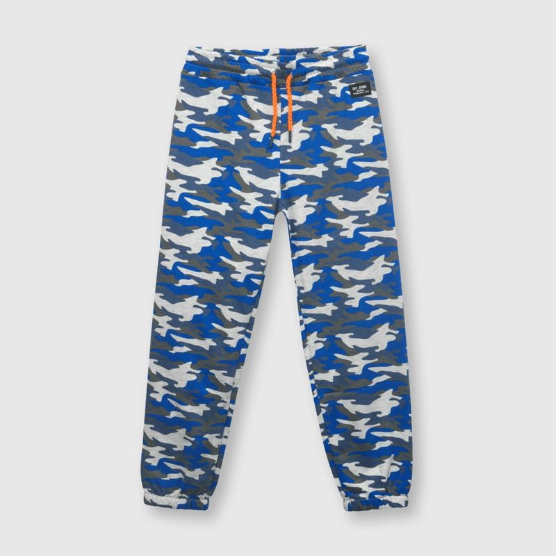 COLLOKY - Pantalón de niño camuflado azul (2 a 12 años)