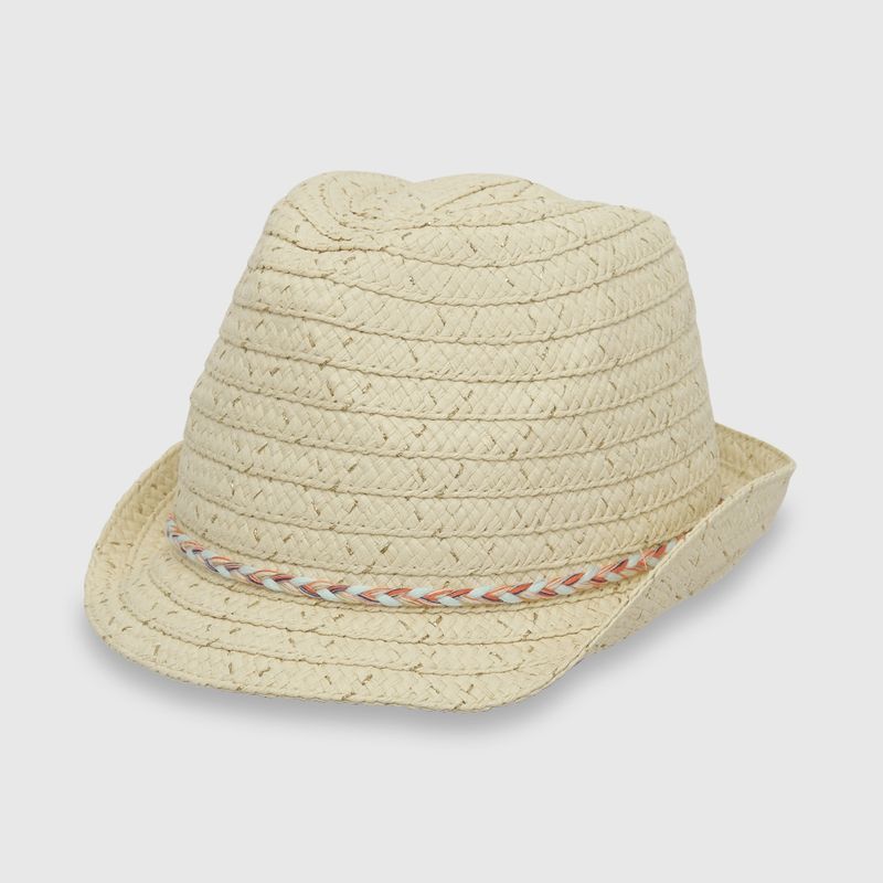 COLLOKY - Sombrero de niña rafia beige (2 a 12 años)