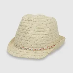 COLLOKY - Sombrero de niña rafia beige (2 a 12 años)