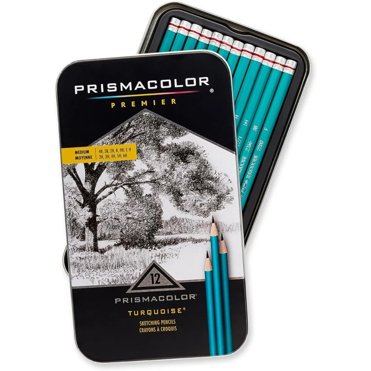 PRISMACOLOR - Lápices Grafito Prismacolor Turquoise 12 Dureza Media