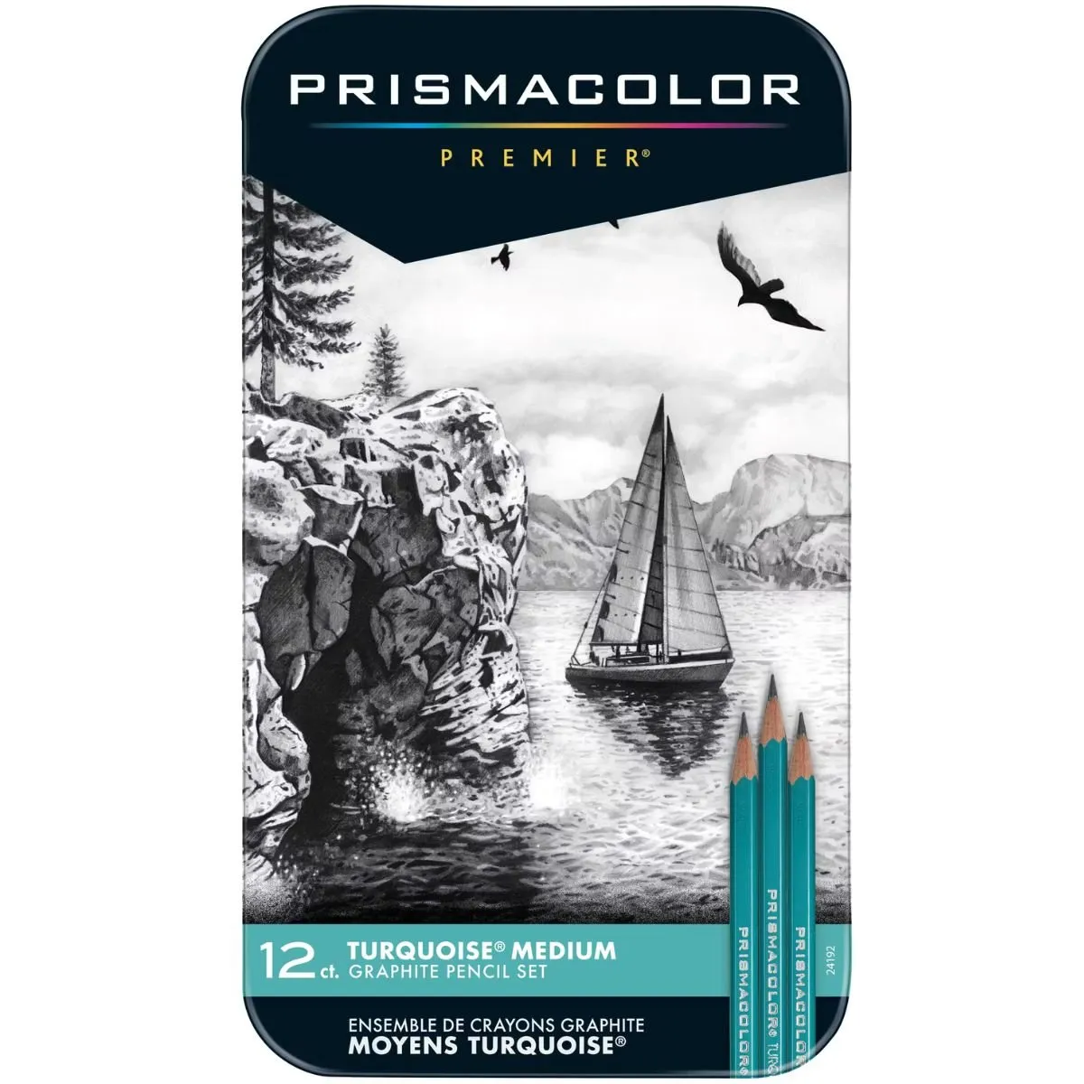 PRISMACOLOR - Lápices Grafito Prismacolor Turquoise 12 Dureza Media