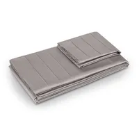 Sábana 300 Hilos Algodón Lisa Plata Queen