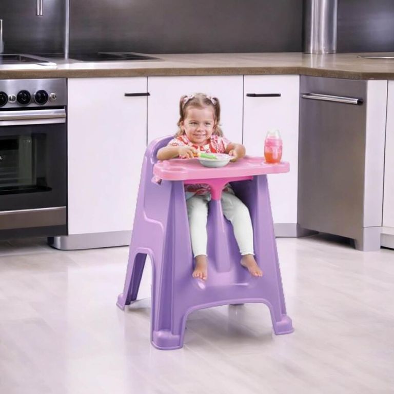 Silla Comedor Para Bebe Morado 60x59x77 cms