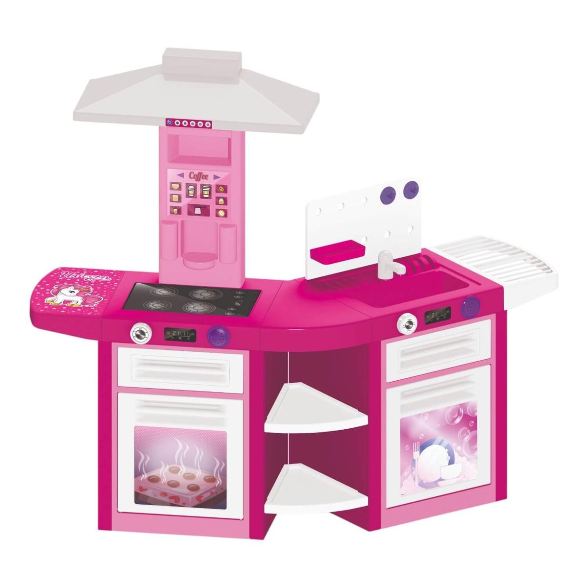 DOLU - Cocina Plastica Doble Unicornio + Extras 109x65x100cm Dolu