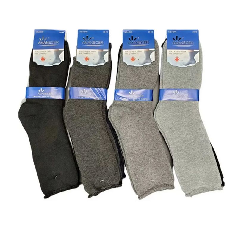 EVERSO - 12 Pares calcetín Hombre Bambú Grueso Diabéticos Sin Costuras