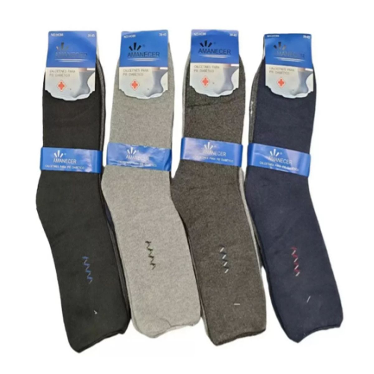 EVERSO - 12 Pares calcetín Hombre Bambú Grueso Diabéticos Sin Costuras