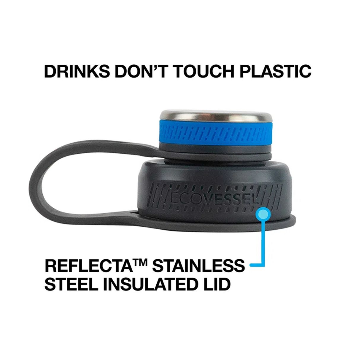 ECOVESSEL - Botella inox Bossglowler Ecovessel 1,9 lts Negro.