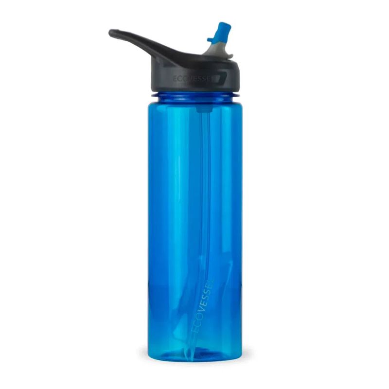 ECOVESSEL - Botella deportiva bombilla Ecovessel 709 ml The Wave Azul.