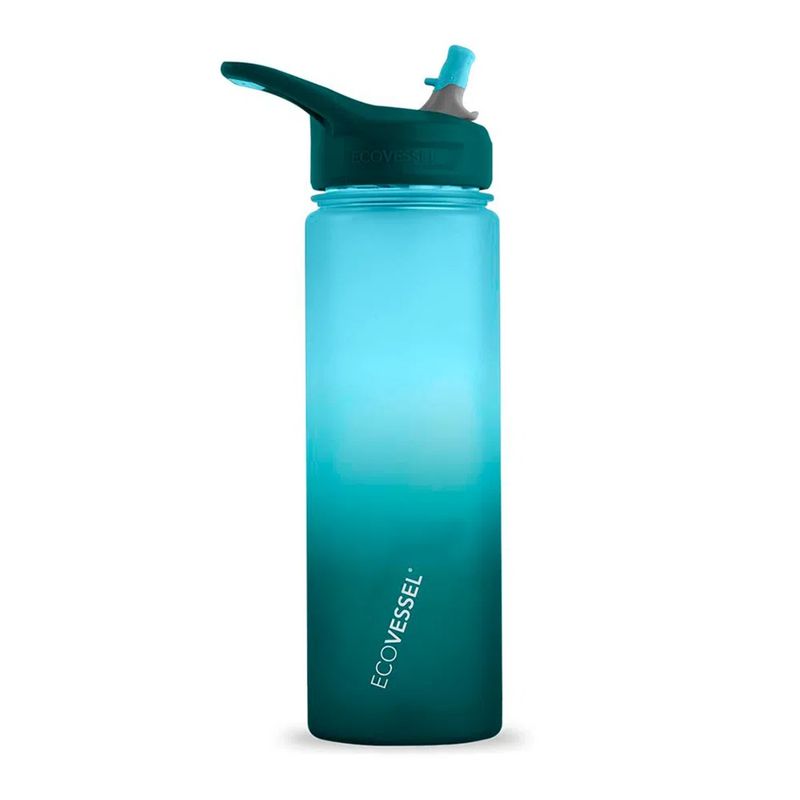 ECOVESSEL - Botella deportiva bombilla Ecovessel 709 ml The Wave Verde.