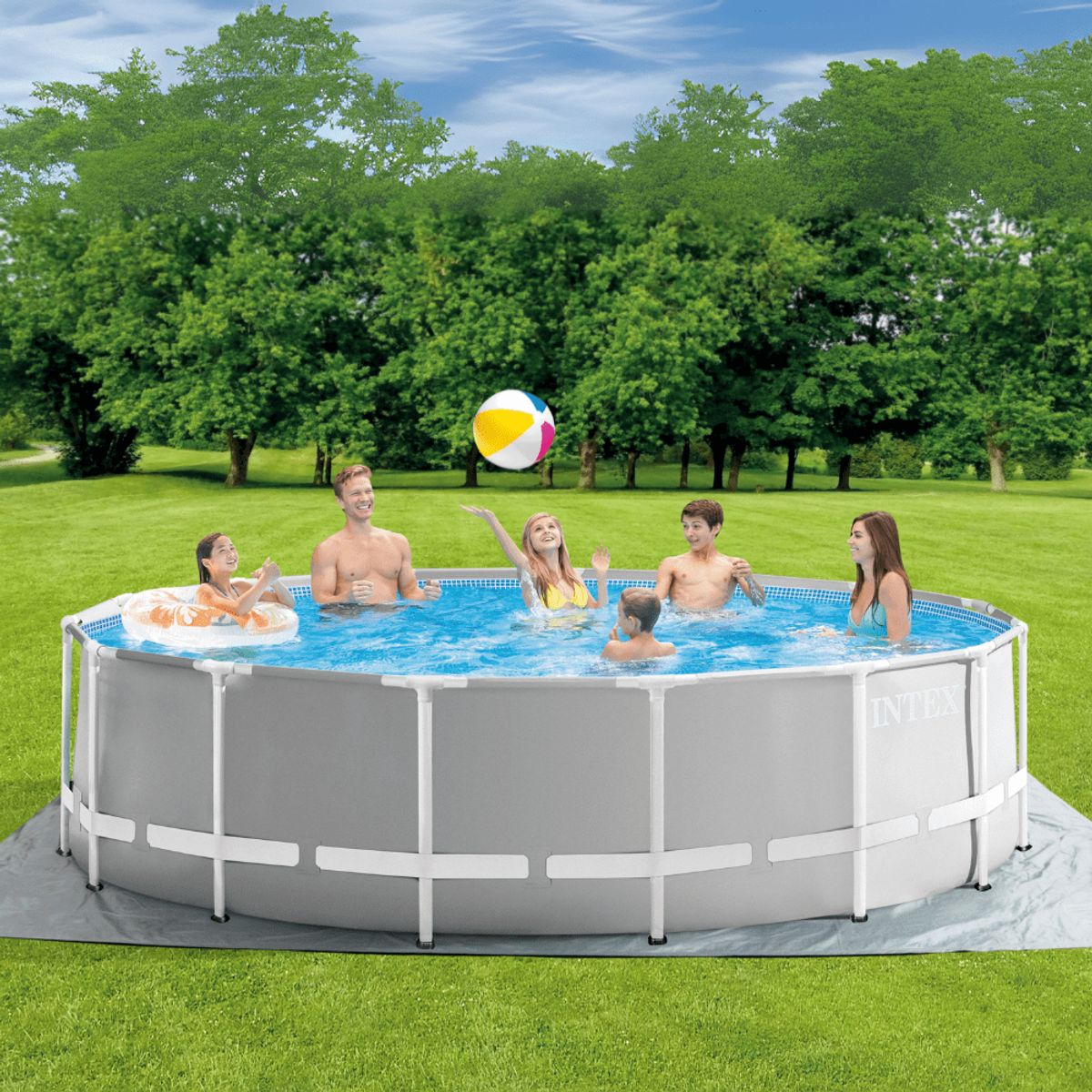 INTEX - Piscina Estructural Prisma Frame Set 457x122 Cm  Bomba