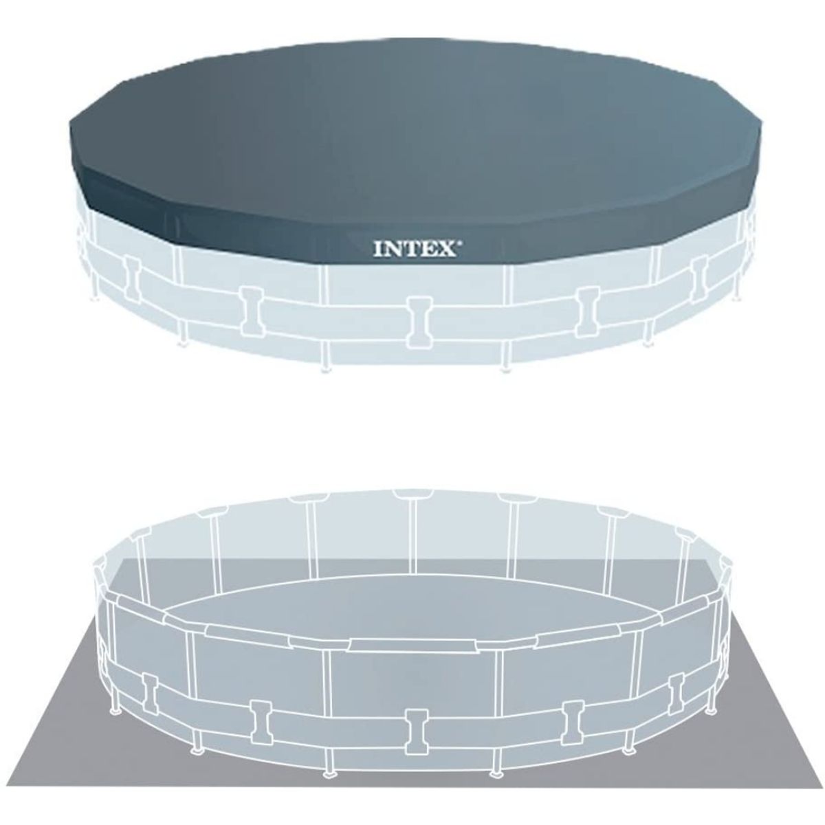 INTEX - Piscina Estructural Greywood Prisma Frame Set 549x122 Cm  Bomba  Escalera  Cobertor  Base