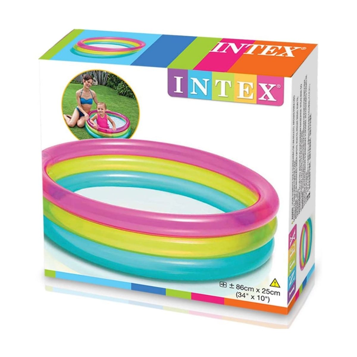 INTEX - Piscina Bebé Inflable Rainbow 86x25 Cm