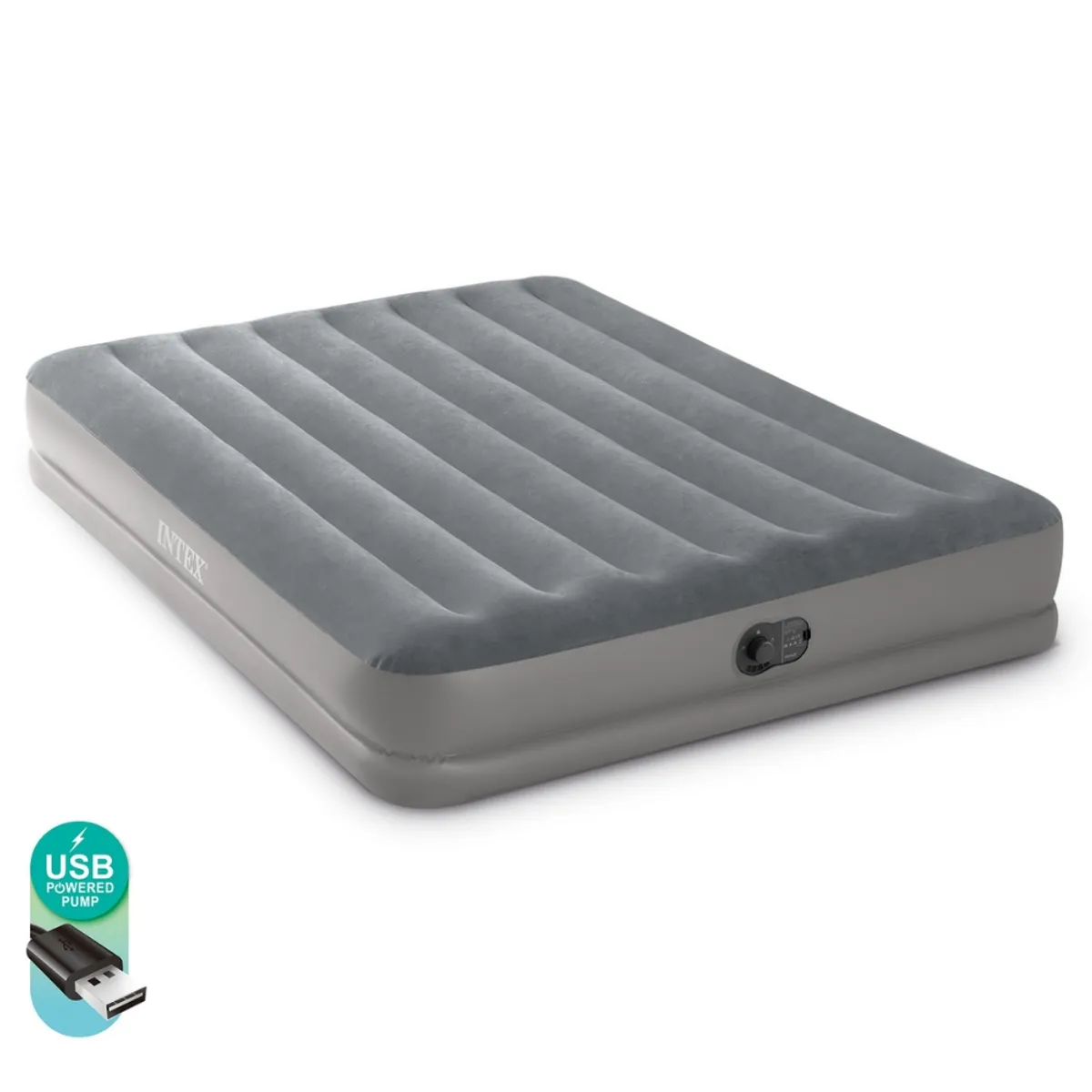 INTEX - Colchón Inflable Eléctrico USB 2 Plazas 152x203x30 Cm Prestige Mid-Rise