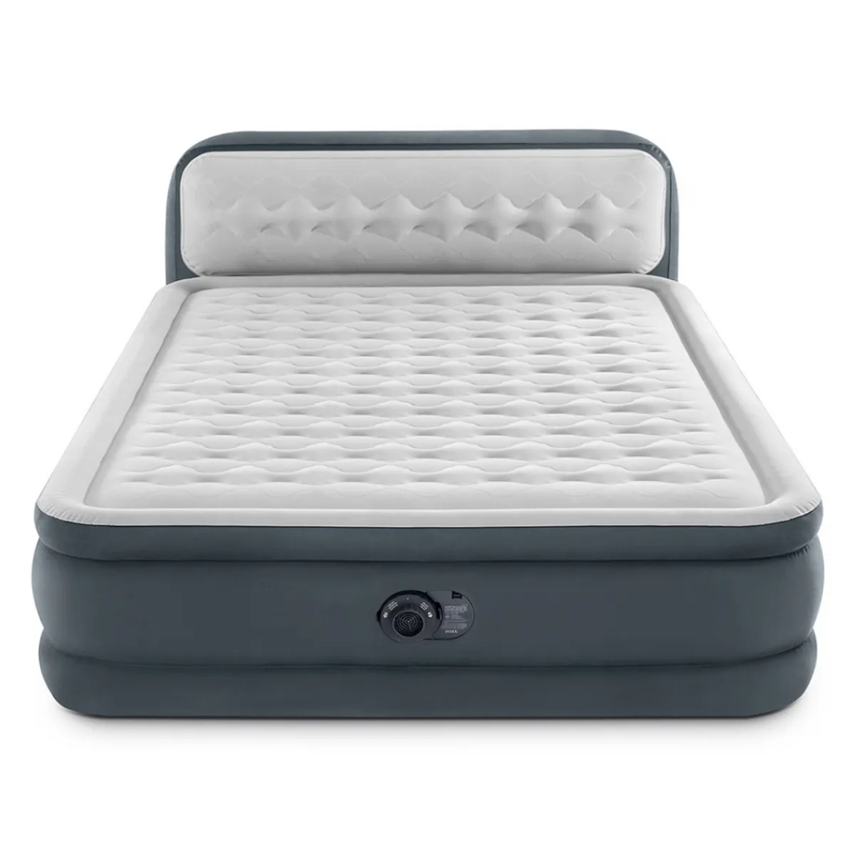 INTEX - Colchón Inflable Eléctrico 2 Plazas 152x203x46 Cm Respaldo Ultra Plush Headboard