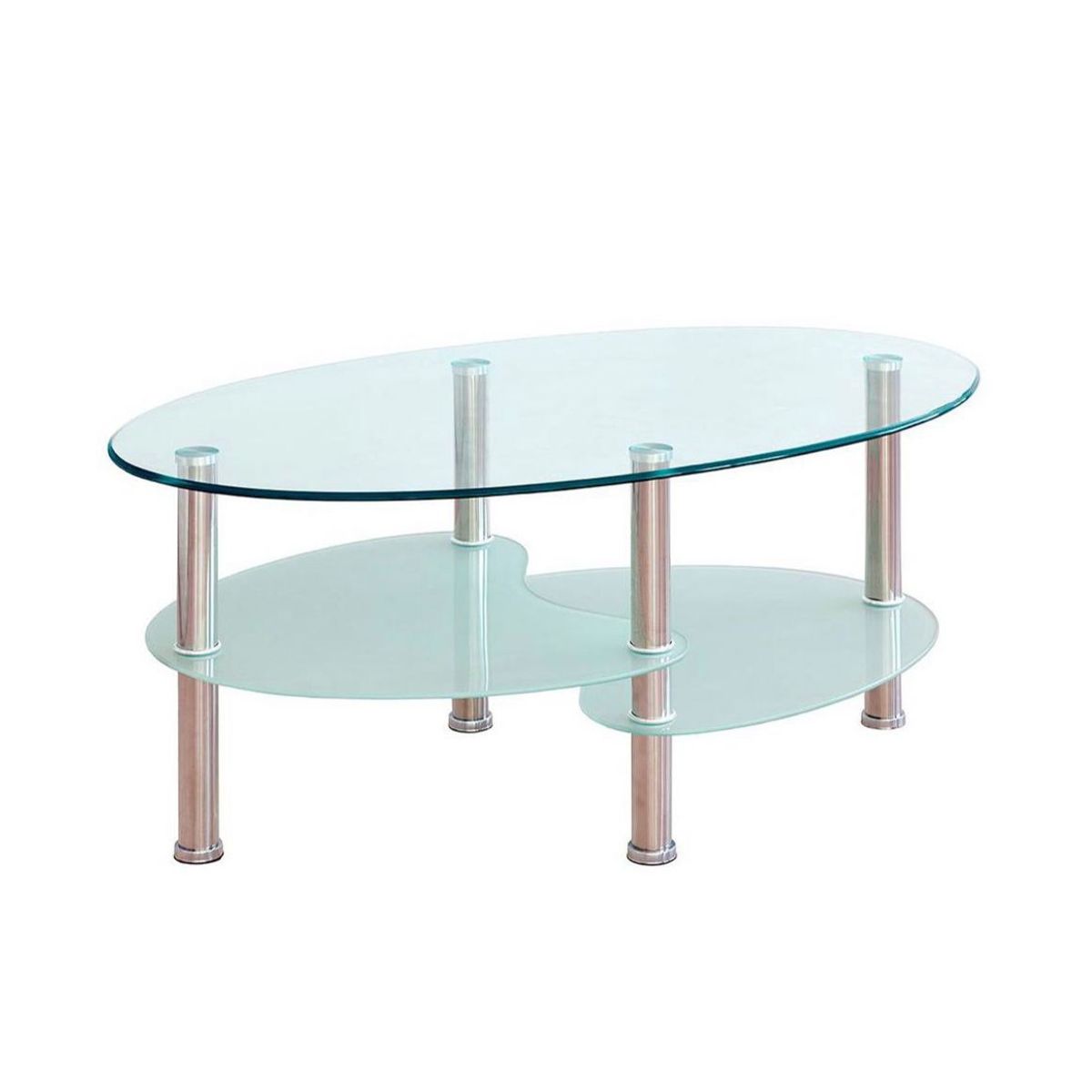 OEM - Mesa de Centro de Vidrio Templado Ovalado 023 T704543