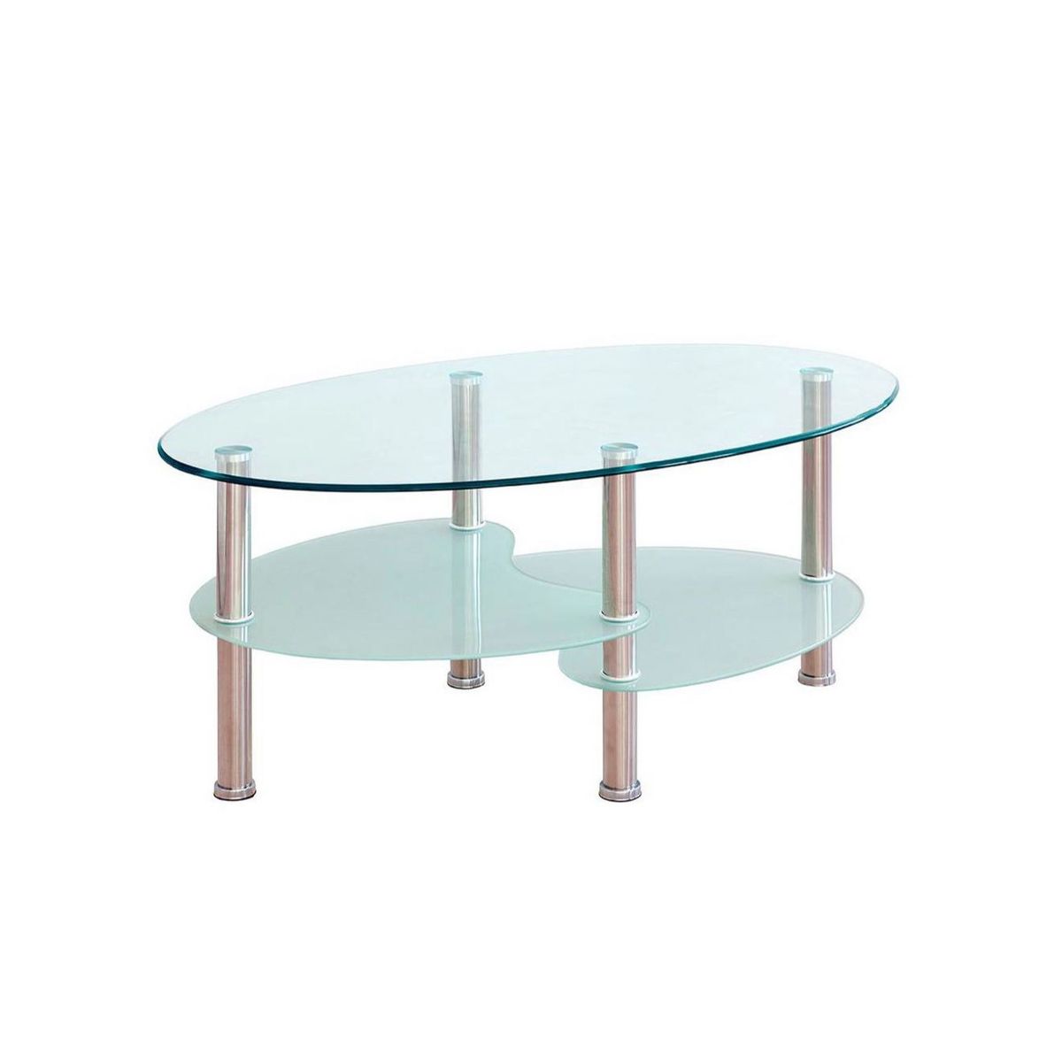 OEM - Mesa de Centro de Vidrio Templado Ovalado 023 T704543