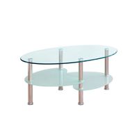 Mesa de Centro de Vidrio Templado Ovalado 023 T704543