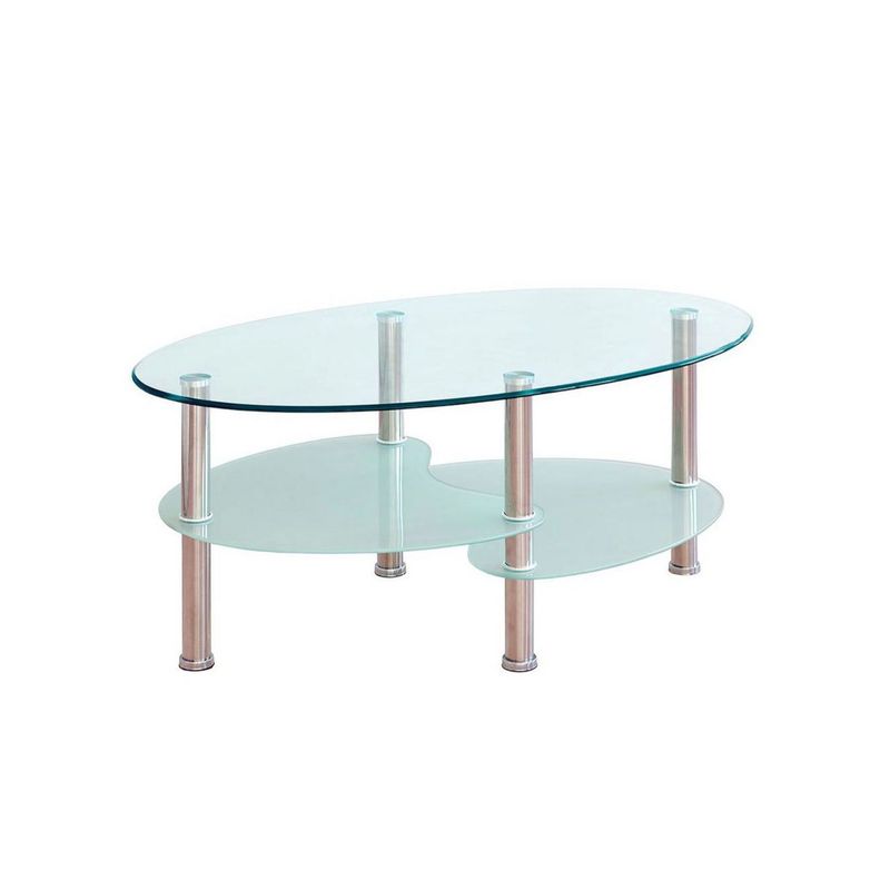 OEM - Mesa de Centro de Vidrio Templado Ovalado 023 T704543