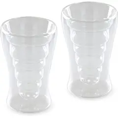 REDLEMON - 2 Vasos Vidrio Doble Pared Termica 290ml