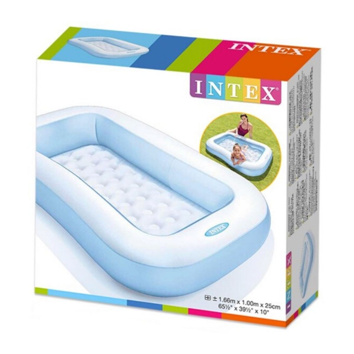 INTEX - Piscina Bebé Inflable Rectangular 166x100x25 Cm