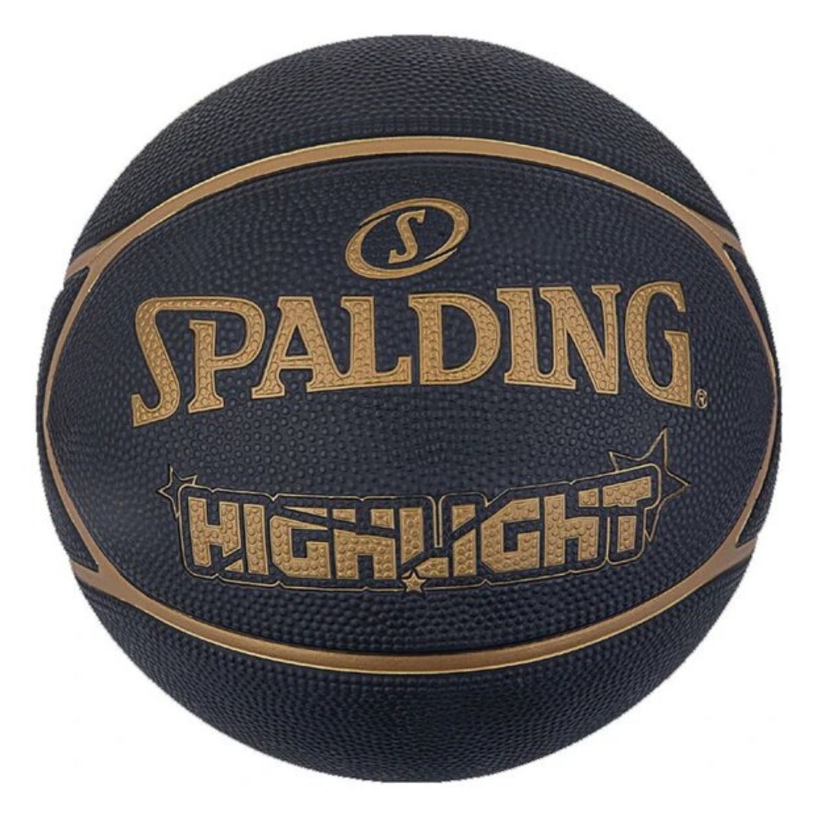 SPALDING - Balón Basketball Highlight Tamaño 7 Negro Dorado