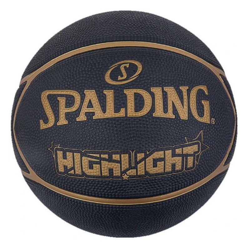 SPALDING - Balón Basketball Highlight Tamaño 7 Negro Dorado