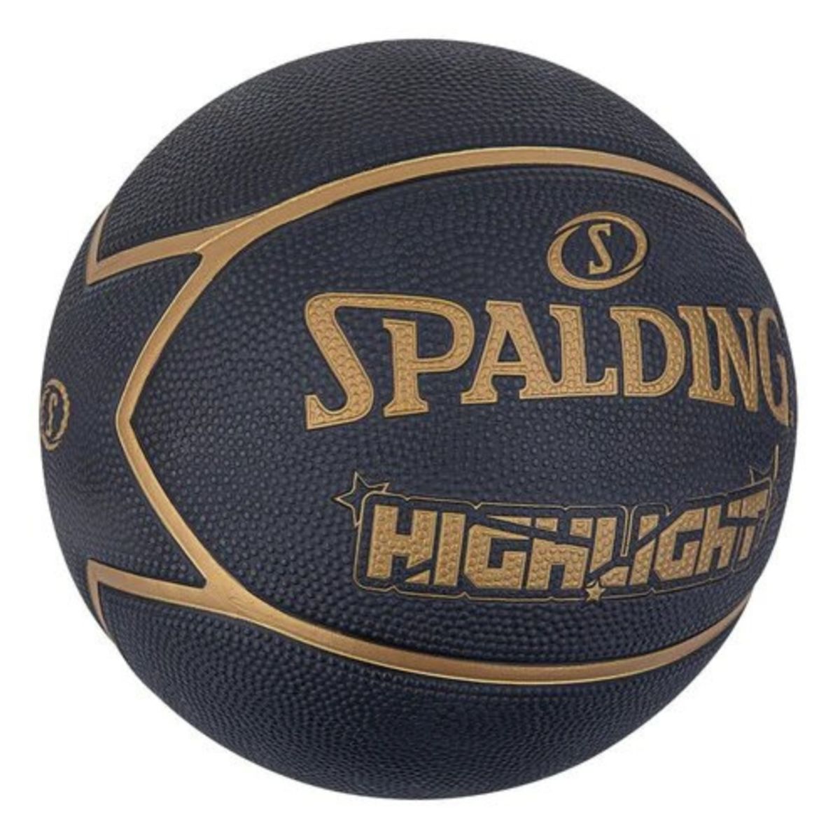 SPALDING - Balón Basketball Highlight Tamaño 7 Negro Dorado