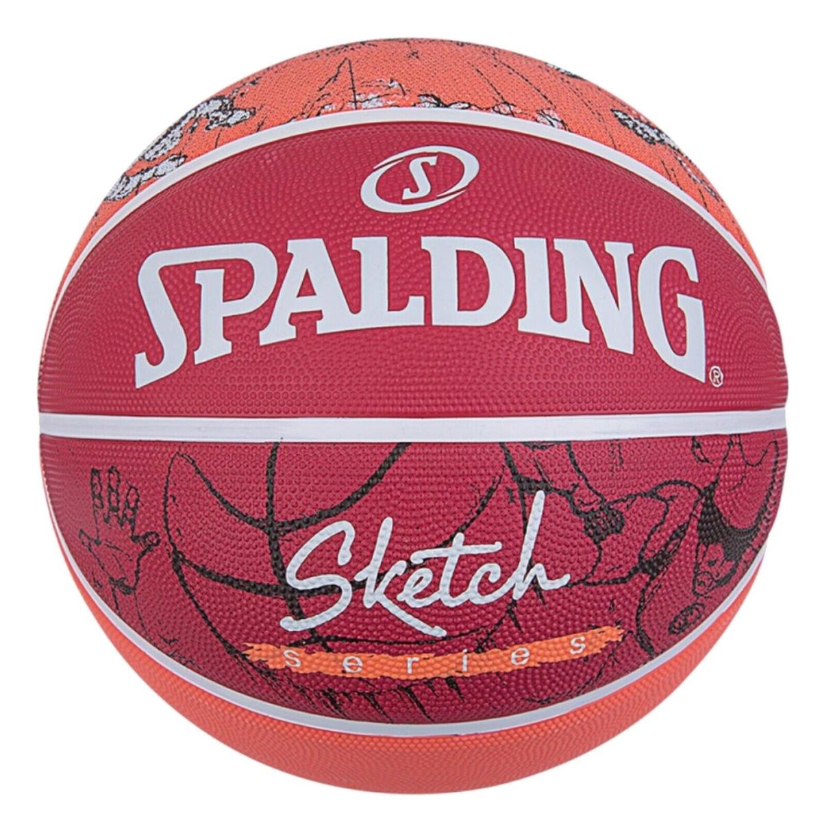 SPALDING - Balón Basketball Sketch Series Tamaño 7 Rojo