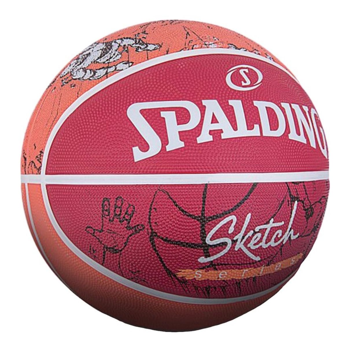SPALDING - Balón Basketball Sketch Series Tamaño 7 Rojo