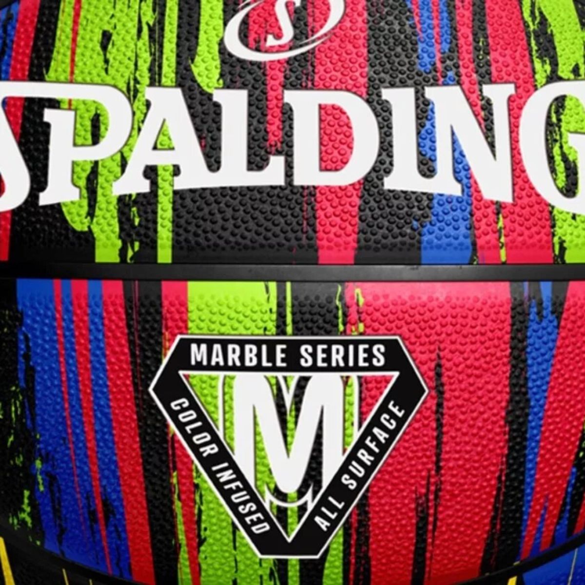 SPALDING - Balón Basketball Marble Series Tamaño 7 Rainbow Negro