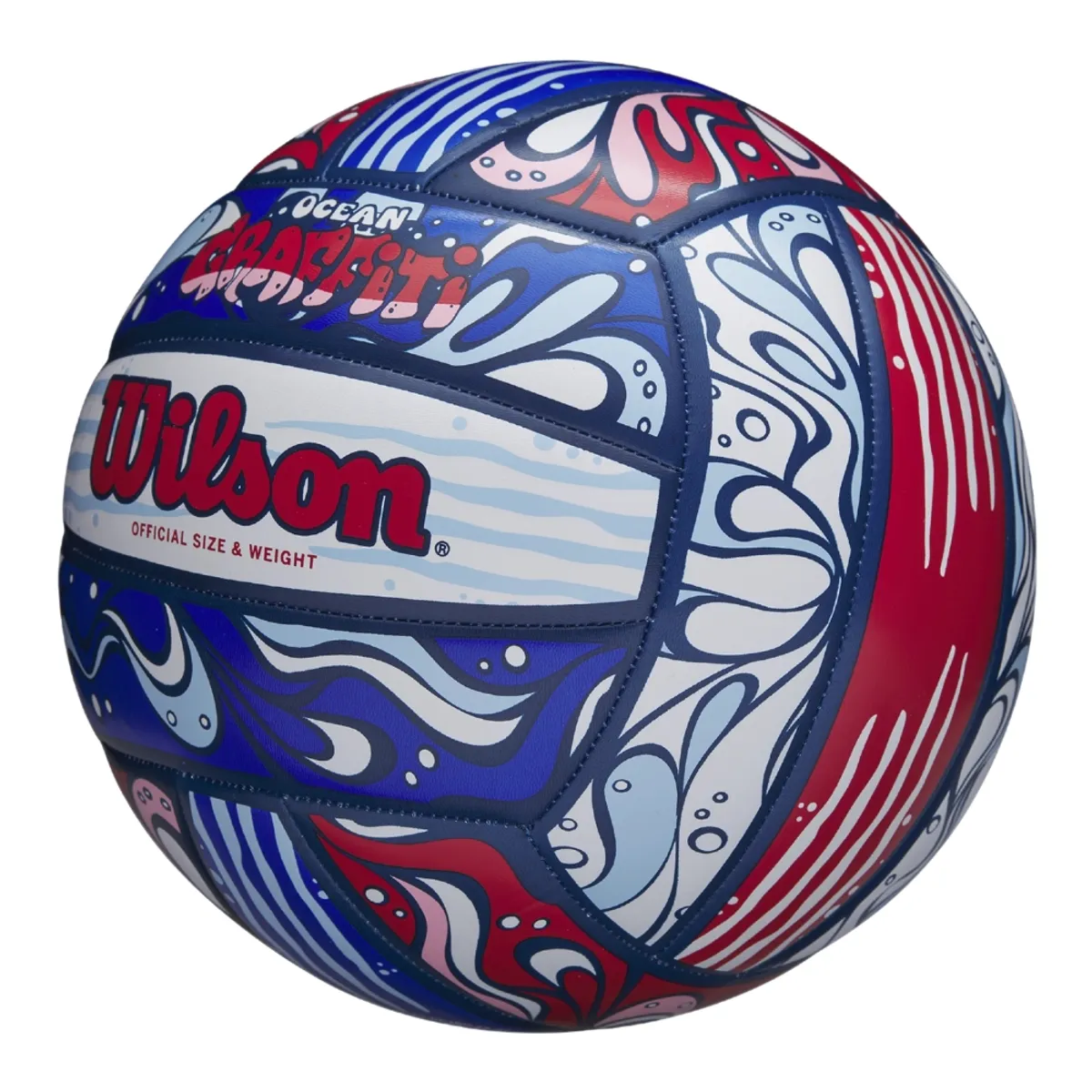 WILSON - Balón Volleyball Ocean Graffiti Tamaño 5 Azul