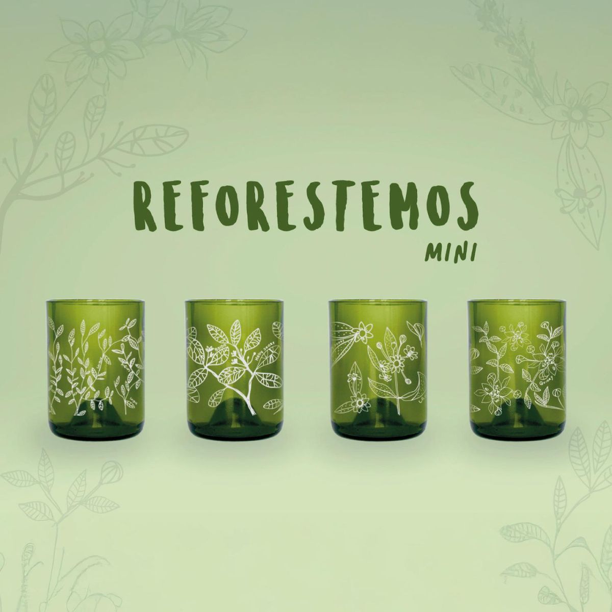 GREEN GLASS - Mini Reforestemos Juego de 4 Vasos