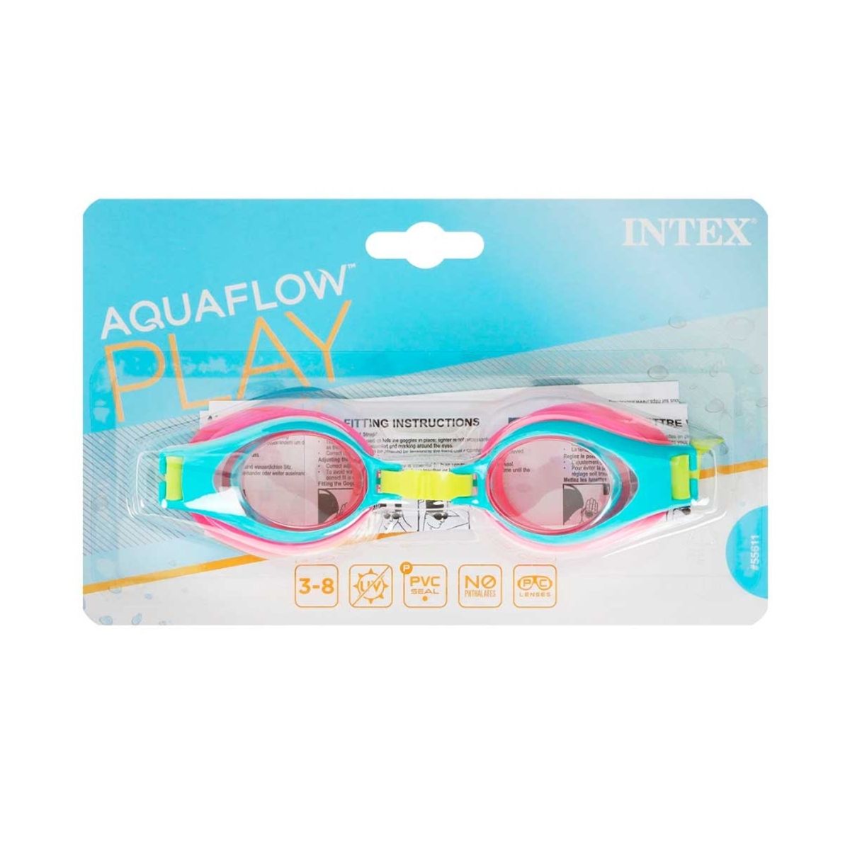 INTEX - Lentes de Agua Niño Anteojos Natación Junior Goggles Azul